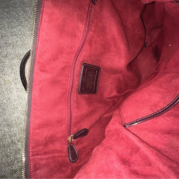 COACH Burgundy Patent Leather Tote - Picture 4 of 5